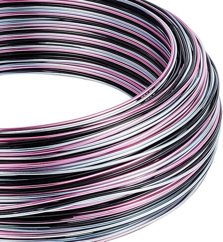 BENECREAT 18 Gauge 307.09 Feet Multicolor Jewelry Craft Wire, Gradient Color Aluminum Wire Bendable Metal Wire with Storage Box for Jewelry Beading Craft Project - Purple Cyan Black in Saudi Arabia