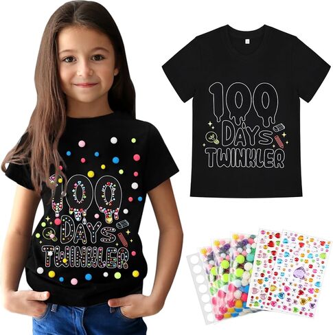 100 يوم من قميص DIY Kids Kids Day 100th School Dist for Girls and Boys Craft Teacher Classroom Party (Balloon Hot Air ، 5-7) in Saudi Arabia