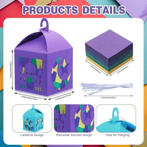 VIHOSE 16 Sets Religious Jesus Fish Craft Box Faith Fish Lanterns Craft Kit DIY Religious Tissue Paper Kit Christian Cross Hanging Ornament Suncatcher for Home Church Bible Sunday School Activity in Saudi Arabia