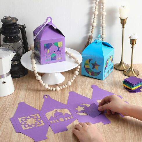 VIHOSE 16 Sets Religious Jesus Fish Craft Box Faith Fish Lanterns Craft Kit DIY Religious Tissue Paper Kit Christian Cross Hanging Ornament Suncatcher for Home Church Bible Sunday School Activity in Saudi Arabia