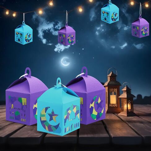 VIHOSE 16 Sets Religious Jesus Fish Craft Box Faith Fish Lanterns Craft Kit DIY Religious Tissue Paper Kit Christian Cross Hanging Ornament Suncatcher for Home Church Bible Sunday School Activity in Saudi Arabia