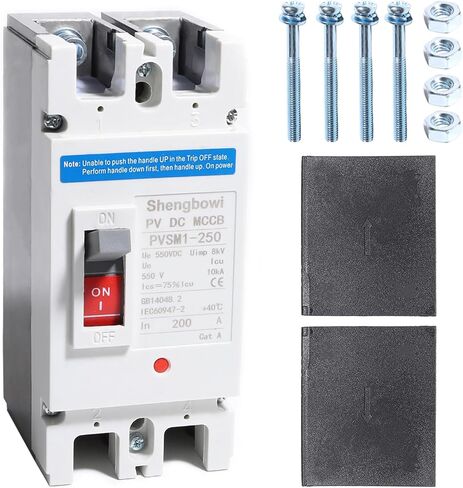 Main DC 200 Amp Circuit Breaker AC Disconnect Switch 1 Poles 550V Battery Thermal Magnetic Trip Power Solar UPS Station in Kuwait