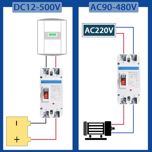 Main DC 200 Amp Circuit Breaker AC Disconnect Switch 1 Poles 550V Battery Thermal Magnetic Trip Power Solar UPS Station in Kuwait