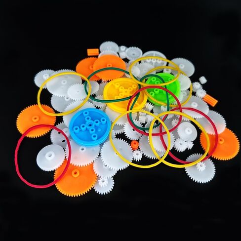 225PCS Plastic Gear Set Module 0.5 Spindle Gear Single Gear Double Reduction Gear Belt Pulley Small Motor Gears for DC Motor RC Car Truck Robot Helicopter Gear Replacement DIY Model Toy Gear Kit (225) in Saudi Arabia