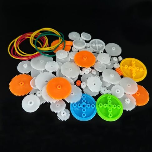 225PCS Plastic Gear Set Module 0.5 Spindle Gear Single Gear Double Reduction Gear Belt Pulley Small Motor Gears for DC Motor RC Car Truck Robot Helicopter Gear Replacement DIY Model Toy Gear Kit (225) in Saudi Arabia
