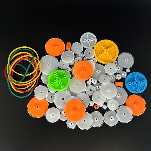 225PCS Plastic Gear Set Module 0.5 Spindle Gear Single Gear Double Reduction Gear Belt Pulley Small Motor Gears for DC Motor RC Car Truck Robot Helicopter Gear Replacement DIY Model Toy Gear Kit (225) in Saudi Arabia
