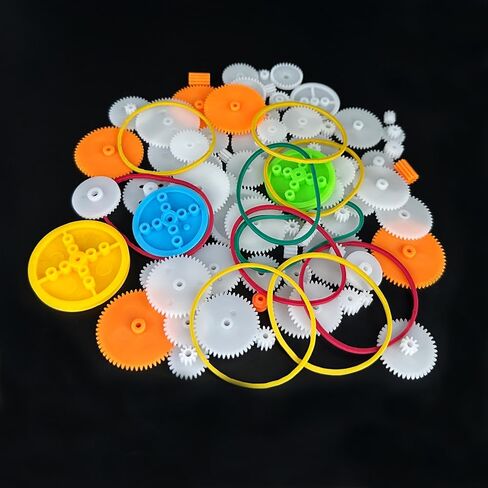 225PCS Plastic Gear Set Module 0.5 Spindle Gear Single Gear Double Reduction Gear Belt Pulley Small Motor Gears for DC Motor RC Car Truck Robot Helicopter Gear Replacement DIY Model Toy Gear Kit (225) in Saudi Arabia