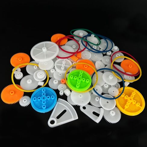 225PCS Plastic Gear Set Module 0.5 Spindle Gear Single Gear Double Reduction Gear Belt Pulley Small Motor Gears for DC Motor RC Car Truck Robot Helicopter Gear Replacement DIY Model Toy Gear Kit (225) in Saudi Arabia