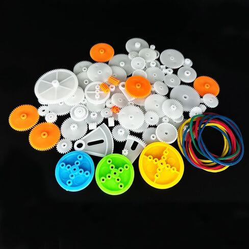 225PCS Plastic Gear Set Module 0.5 Spindle Gear Single Gear Double Reduction Gear Belt Pulley Small Motor Gears for DC Motor RC Car Truck Robot Helicopter Gear Replacement DIY Model Toy Gear Kit (225) in Saudi Arabia