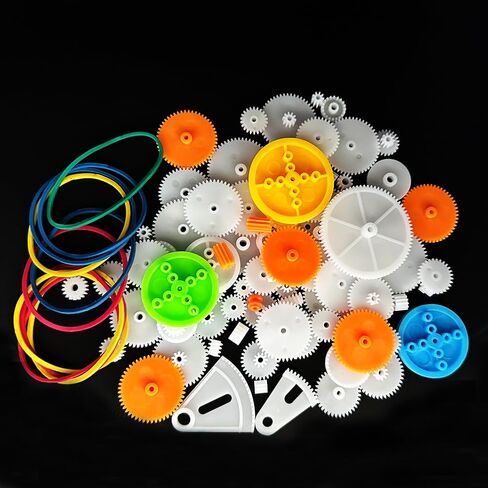 225PCS Plastic Gear Set Module 0.5 Spindle Gear Single Gear Double Reduction Gear Belt Pulley Small Motor Gears for DC Motor RC Car Truck Robot Helicopter Gear Replacement DIY Model Toy Gear Kit (225) in Saudi Arabia