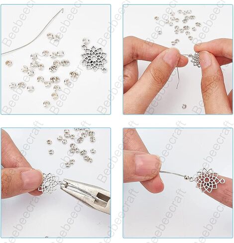 Beebeecraft 30Pcs 925 Sterling Silver Crimp Bead Covers Half Round Open Crimp Beads 3mm Knot Cover Caps for DIY Jewelry Makings in Saudi Arabia
