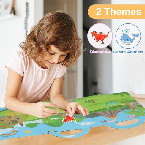 Toddler Reusable Sticker Books for Toddlers, Reusable Stickers for Toddlers, Reusable Sticker Books for Toddlers Toddler Sticker Books 3 Pack (Farm Vehicle Animal) in Saudi Arabia