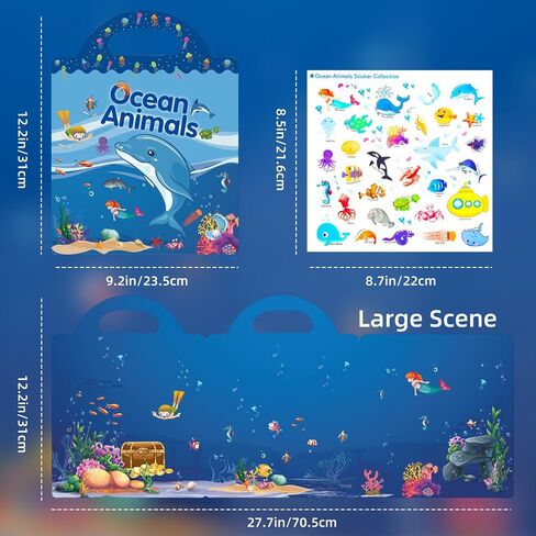 Toddler Reusable Sticker Books for Toddlers, Reusable Stickers for Toddlers, Reusable Sticker Books for Toddlers Toddler Sticker Books 3 Pack (Farm Vehicle Animal) in Saudi Arabia