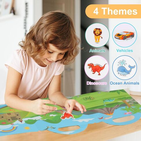 Toddler Reusable Sticker Books for Toddlers, Reusable Stickers for Toddlers, Reusable Sticker Books for Toddlers Toddler Sticker Books 3 Pack (Farm Vehicle Animal) in Saudi Arabia