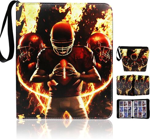 Football Card Binder, 2024 Sports Trading Card with Sleeves Holder Album, 900 Pockets Rugby Card Holder Sheets Display Storage Protectors for Collectors Boys and Girls Gift in Saudi Arabia