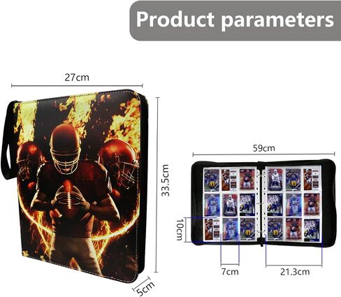 Football Card Binder, 2024 Sports Trading Card with Sleeves Holder Album, 900 Pockets Rugby Card Holder Sheets Display Storage Protectors for Collectors Boys and Girls Gift in Saudi Arabia