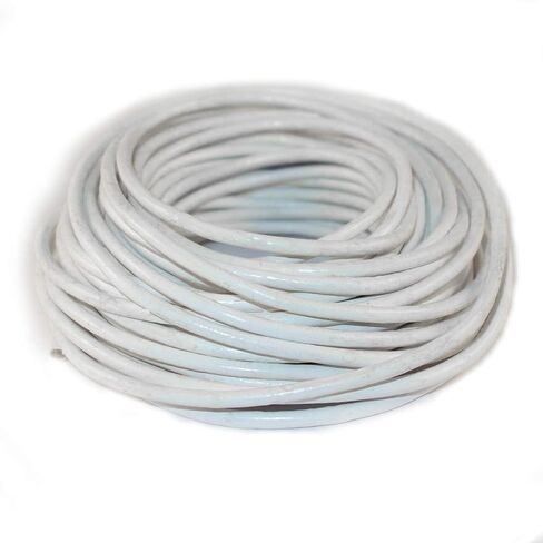 Cords Craft® 2.0mm Round Leather String Cord for Jewelry Making, Bracelet, Necklaces, Hair Accessories, Dog Collar Beading Work Hobby and DIY Craft (White), Coil of 10 Meters in Saudi Arabia