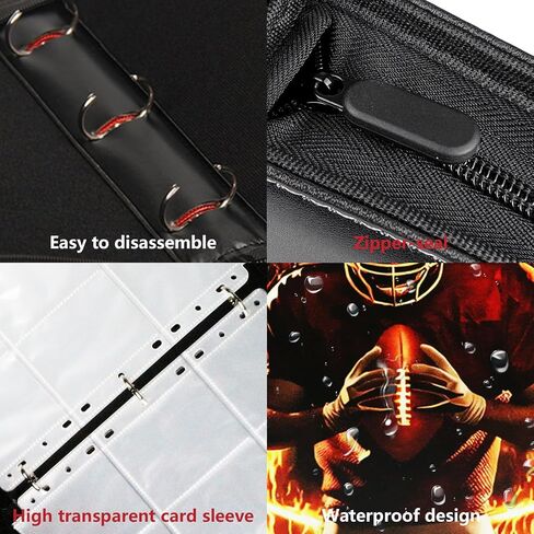 Football Card Binder, 2024 Sports Trading Card with Sleeves Holder Album, 900 Pockets Rugby Card Holder Sheets Display Storage Protectors for Collectors Boys and Girls Gift in Saudi Arabia