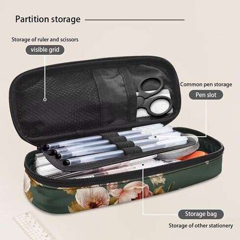 Talayituse Black Leopard Print Pencil Case for Boys Girls, High Capacity Pencil Pouch with Zippers, Pencil Box Stationery Organizer Multifunction Bag for School Office in Kuwait