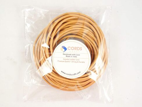 Cords Craft® 2.0mm Round Leather String Cord for Jewelry Making, Bracelet, Necklaces, Hair Accessories, Dog Collar Beading Work Hobby and DIY Craft (White), Coil of 10 Meters in Saudi Arabia