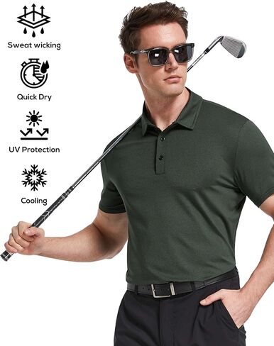 TELALEO 5 Pack Mens Polo Shirts Quick Dry Short Sleeve Golf T Shirt Performance Moisture Wicking Casual Workout SetE 3XL/02 in Saudi Arabia