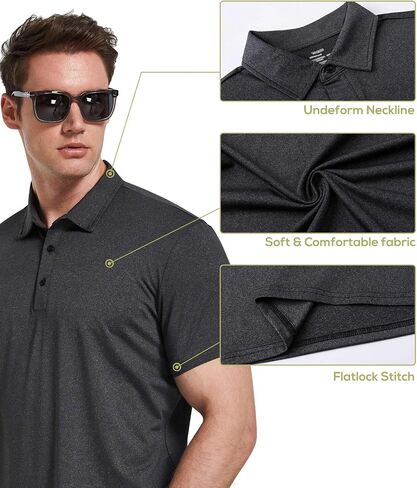 TELALEO 5 Pack Mens Polo Shirts Quick Dry Short Sleeve Golf T Shirt Performance Moisture Wicking Casual Workout SetE 3XL/02 in Saudi Arabia