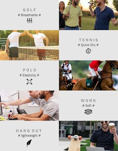TELALEO 5 Pack Mens Polo Shirts Quick Dry Short Sleeve Golf T Shirt Performance Moisture Wicking Casual Workout SetE 3XL/02 in Saudi Arabia