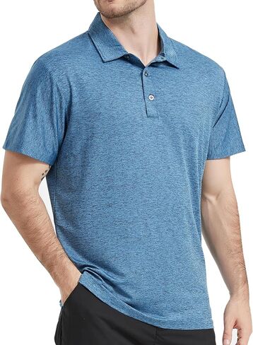 TELALEO 5 Pack Mens Polo Shirts Quick Dry Short Sleeve Golf T Shirt Performance Moisture Wicking Casual Workout SetE 3XL/02 in Kuwait