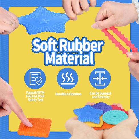 Squishy Sensory Toys for Kids, 10 Pcs Soft & Textured Sensory Fidget Toy with Storage Bag for Autistic Children, Sensory Stretchy Toys, Calm Down Toy for Toddler Girls Boys in Saudi Arabia