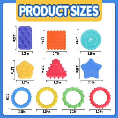 Squishy Sensory Toys for Kids, 10 Pcs Soft & Textured Sensory Fidget Toy with Storage Bag for Autistic Children, Sensory Stretchy Toys, Calm Down Toy for Toddler Girls Boys in Saudi Arabia