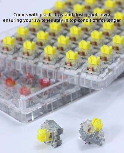 MAGIC-REFINER x Jelly Blue Switches for Mechanical Keyboard DIY, 50gf Tactile Keyswitch 3 Pins, Factory Pre Lubed with POM Stem Compatible for MX Mechanical Keyboard Switch Set (100PCS) in Kuwait