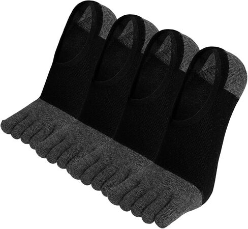 ZAKASA Mens Toe Socks No Show Athletic Running Five Finger Socks Invisible Low Cut Loafer Socks in Kuwait