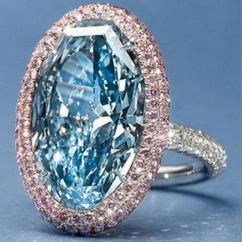 Blue Rings Promise Rings for Her，925 Sterling Silver Sparkling Ruby Cubic Zirconia Rings Diamond Rings for Women Pink Zircon Egg Princess Ring Topaz Ring Jewelry Findings Earring Backs Findings（7） in Kuwait