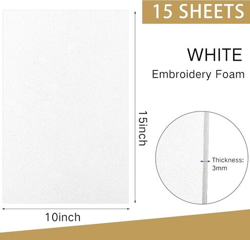 Innconee 15 Pcs 3mm Embroidery Foam 10 x 15 Inch Black EVA Foam Sheets Craft Puffy Foam for 3D Embroidery Arts and Crafts, DIY Projects, Hand Sewing, Quilting, Hats, Cosplay Costumes, Bags in Saudi Arabia
