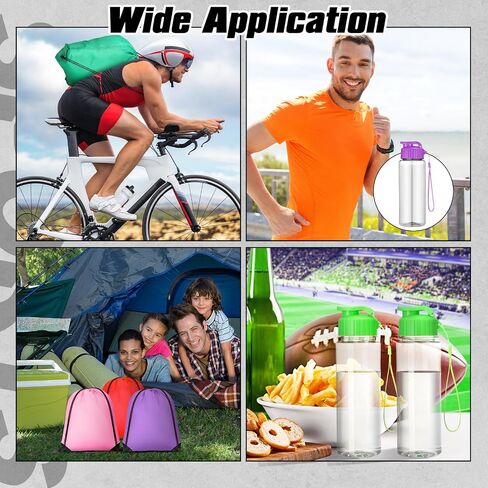 40 Pcs 17 oz Plastic Water Bottles Bulk and Drawstring Backpack Set Reusable Flip Top Leakproof Sports Water Bottles with Handle Strap Cinch Gym Drawstring Bags for Summer School Gym Travel in Kuwait