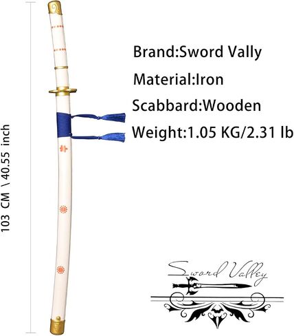Sword Valley Kozuki Oden Yamo Sword - Purple 40.9″ - Cosplay Prop Anime Katana Samurai Sword - Anime Original Texture Carbon Steel Blade Carving Symbol - Handle Absorbs Sweat and Prevents Slipping in Saudi Arabia
