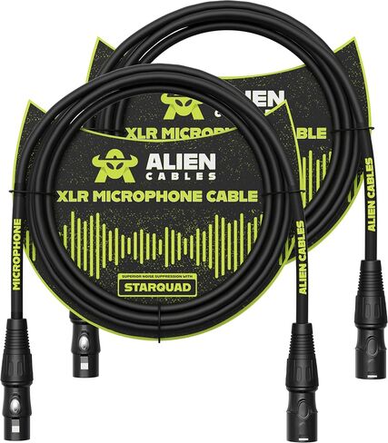 4-Pack Premium XLR Microphone Cables, Star-Quad Shielded XLR to XLR Cable 1 Foot, Pro Audio Mic Cord, Noise-Resistant OFC Conductors, Black in Saudi Arabia