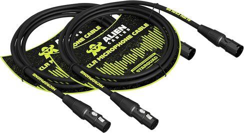 4-Pack Premium XLR Microphone Cables, Star-Quad Shielded XLR to XLR Cable 1 Foot, Pro Audio Mic Cord, Noise-Resistant OFC Conductors, Black in Saudi Arabia