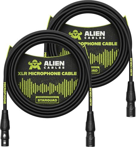 4-Pack Premium XLR Microphone Cables, Star-Quad Shielded XLR to XLR Cable 1 Foot, Pro Audio Mic Cord, Noise-Resistant OFC Conductors, Black in Saudi Arabia