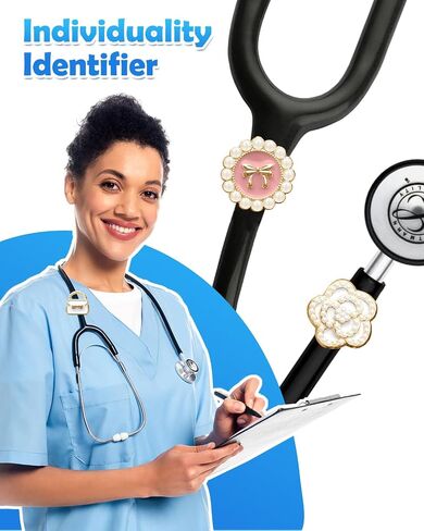 5 قطع من علامات سحر سماعة الطبيب من Plifal للممرضات - إكسسوارات ملصقات سحرية معدنية أنيقة على شكل زهور تناسب ليتمان، هدايا لأطباء الأطفال، والممرضات الطلابية، وتخرج التمريض in Saudi Arabia