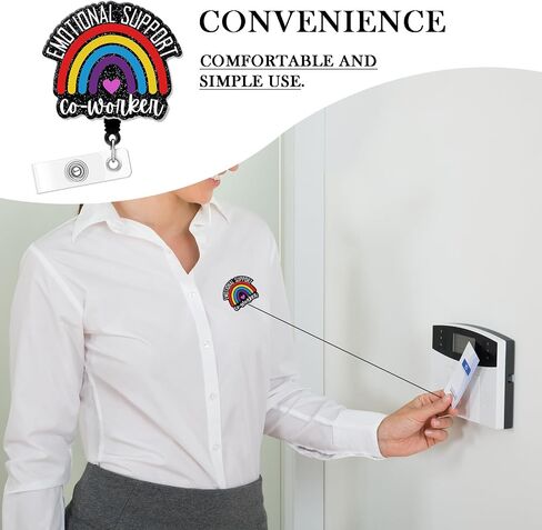 بكرة شارة أكريليك، 6 قطع حامل شارة مضحك لطيف قابل للسحب مع مشبك التمساح، ملحقات بكرات حامل الشارة للممرضة وعامل مكتب المعلم (ممرضة-2) in Kuwait