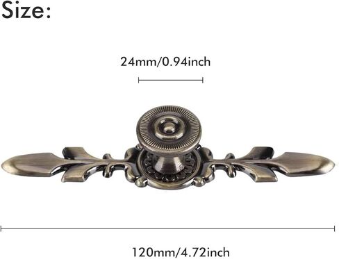Pull Handle, Vintage Style Zinc Alloy Door Knob with Screw, Fit for Drawer Cabinet, 4-Pack (Black) in Kuwait
