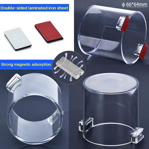 2Pcs 22mm Push Button Switch Protective Cover 7/8" Strong Magnet Magnetic Round 36 * 30mm 1.42 * 1.18in Waterproof Transparent for Computer PC in Kuwait