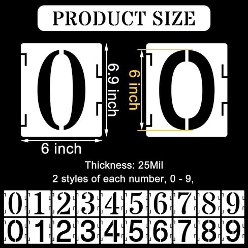 3 Inch Number Stencils Set, Plastic Numbers Stencils Reusable Digital Templates for Painting on Road, Wall, Wood in Saudi Arabia