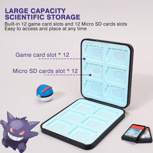 DLseego Cute Fox Game Case For Switch Lite / Switch / Switch OLED, 12 Slots Game Cards Holder and 12 Micro SD Card Slots, Portable Game Card Storage Cartridge Box in Kuwait