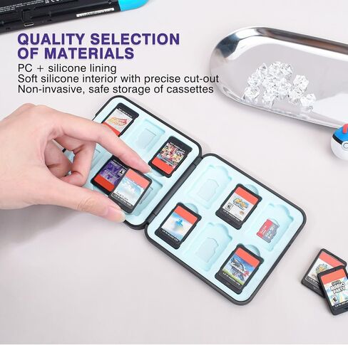 DLseego Cute Fox Game Case For Switch Lite / Switch / Switch OLED, 12 Slots Game Cards Holder and 12 Micro SD Card Slots, Portable Game Card Storage Cartridge Box in Kuwait