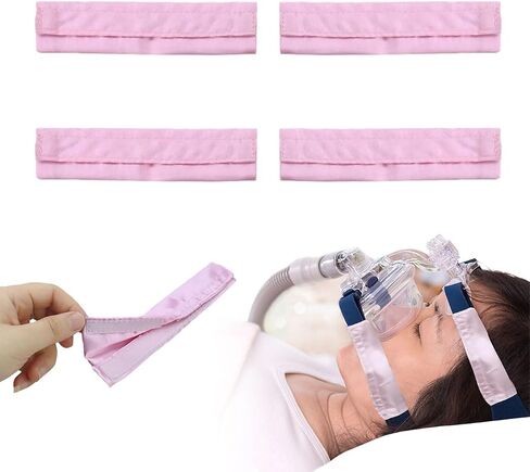 4 Packs Satin CPAP Strap Covers Soft CPAP Face Cushion Universal and Comfort Silky CPAP Headgear Face Pads for Reducing Red Marks(Pink) (Blue-4Pcs) in Saudi Arabia