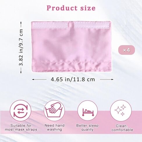 4 Packs Satin CPAP Strap Covers Soft CPAP Face Cushion Universal and Comfort Silky CPAP Headgear Face Pads for Reducing Red Marks(Pink) (Blue-4Pcs) in Saudi Arabia