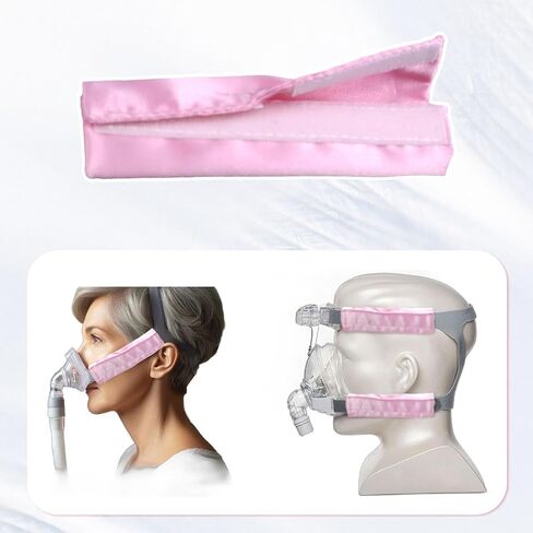 4 Packs Satin CPAP Strap Covers Soft CPAP Face Cushion Universal and Comfort Silky CPAP Headgear Face Pads for Reducing Red Marks(Pink) (Blue-4Pcs) in Saudi Arabia