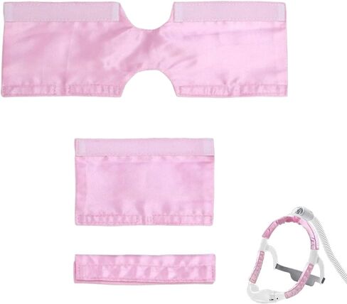4 Packs Satin CPAP Strap Covers Soft CPAP Face Cushion Universal and Comfort Silky CPAP Headgear Face Pads for Reducing Red Marks(Pink) (Blue-4Pcs) in Saudi Arabia